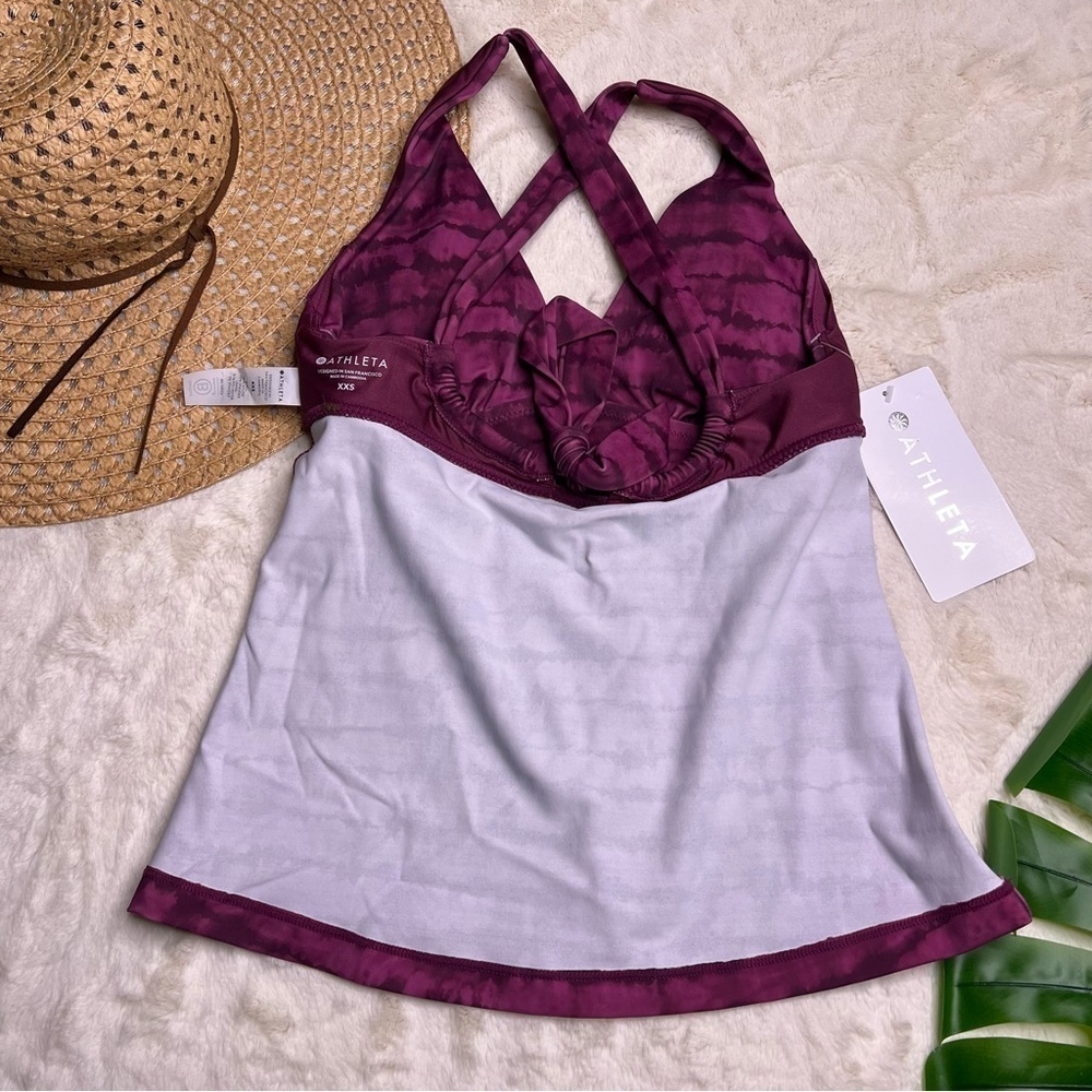 Athleta Plunge Printed Tie Dye Tankini Top - Picture 4 of 7